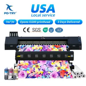 PO-TRY Goede Kwaliteit 1.9M Textiel Digitale Drukmachine 8 Printkoppen Industriële Sublimatie Printer