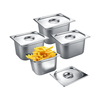 Conteneur alimentaire chauffable professionnel Gastronorm 1/1 GN en acier inoxydable avec couvercle pour buffet