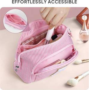 Bolsas de Maquillaje Iniciales para Mujeres y Adolescentes, Linda Bolsa de Maquillaje Rosa, Bolsa de Cosméticos Personalizada, Regalos Personalizados - Product Image 2