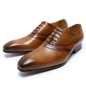 2026 New Men's Casual Leather Shoes Slip-On <b>Pointed</b> Toe Lightweight Anti-Slip Breathable Autumn Wedding Party Shoes - Product Image 2