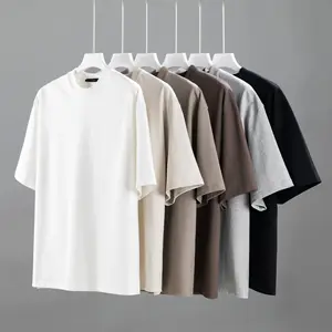 100% Cotton Heavyweight Blank Drop Shoulder Hombre Men'S T-Shirts Streetwear Custom Graphic Print Men Oversized T Shirt