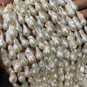 Dây ngọc trai tự nhiên Baroque 1A-3A, 9-17mm, ngọc trai nước ngọt hình dạng không đều, ánh sáng cao, màu trắng, hồng, tím - Product Image 3