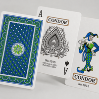 CONDOR 1015 – Cartes à Jouer en Papier Personnalisées, Écologiques, Durables et Portables, avec Étui de Protection Bleu-Vert pour la Famille