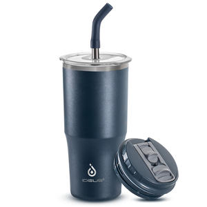 Vaso Térmico <span class=keywords><strong>IDEUS</strong></span> de Doble Tapa con Pajita, Gran Capacidad, Acero Inoxidable 304, Portátil, para Viajes, Aislado para Bebidas Frías y Calientes, Personalizable - Product Image 5