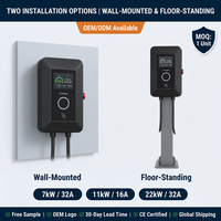 Cargador de Pared para Vehículos Eléctricos AC Wallbox de 7kW 22kW Tipo 2 con Pantalla Táctil, Control por WiFi y APP, IP54, Estación de Carga para Vehículos Eléctricos de Pie