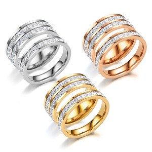 <span class=keywords><strong>Acciaio</strong></span> <span class=keywords><strong>chirurgico</strong></span> placcato oro 18K zirconio cubico ampio enternity anello di dichiarazione di fede nuziale gioielli regalo per le donne e gli uomini taglia 5-13 - Product Image 6