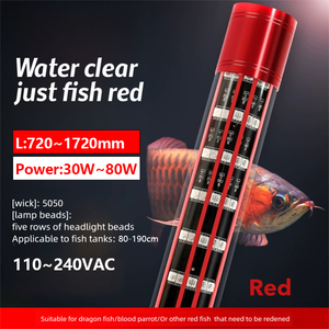T12 Rode Arowana Lamp Glas Helderder Kleur Ip67 Duiklicht Voor 80 ~ 200Cm Aquarium Lichtbuis Waterlamp - Product Image 2