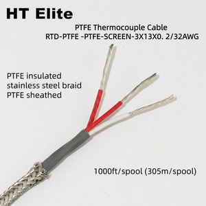 Cable de Compensación para Sensor de Alta Temperatura Tipo K/J/E/T/N/R/S/PT100, FEP, PFA, PTFE, PVC, Fibra de Vidrio, Cable de Extensión para Termopar - Product Image 2