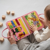 Livre sensoriel Montessori personnalisable en feutre pour bébé, livre d'activités éducatif réutilisable avec autocollants magiques, jouets pour enfants