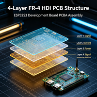 Fabricante OEM de PCBA HDI FR-4 de 4 Capas, Placa de Desarrollo ESP32S3, Fábrica de Ensamblaje de PCB, Ensamblaje de Placa de Circuito con Recubrimiento de Oro por Inmersión