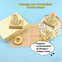 Tampon encreur en bois avec logo, manche en bois, pour loisirs créatifs, scrapbooking et fournitures de fabrication de cartes