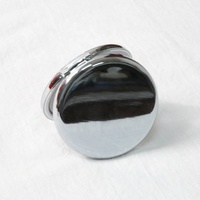 Logo personnalisé gravé au laser plaqué or double face miroir de poche en métal éclairé LED loupe mini miroir de maquillage boîte emballée