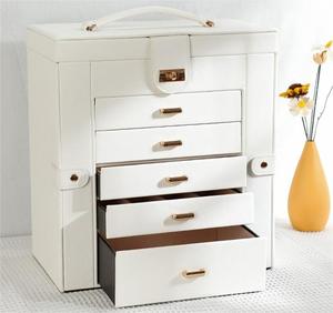 Dropshipping Shopify caja de almacenamiento de cuero PU de gran capacidad multicapa cajón de joyería tipo anillo collar caja de almacenamiento de joyería - Product Image 2