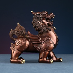 Statue de Pi <span class=keywords><strong>Yao</strong></span> en laiton de 10 pouces, Feng Shui Pixiu, animal gardien chinois, sculpture pour la décoration de la maison, du bureau, de l'étagère - Product Image 6