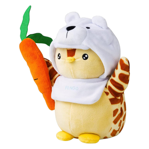 Đồ chơi mềm ngộ nghĩnh đội mũ Gấu Trắng 8 inch hươu cao cổ vàng đốm chim cánh cụt béo cầm cà rốt sống động đồ chơi mềm độc đáo - Product Image 1