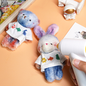 Nouveau produit : <span class=keywords><strong>Peluche</strong></span> lapin DIY pour enfants, adorable, arc-en-ciel, haute qualité, avec marqueur pour aérographe - Product Image 5