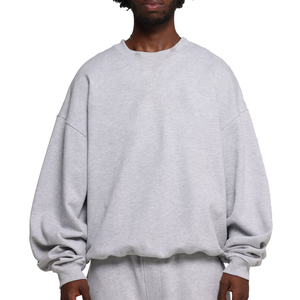 เสื้อสเวตเชิ้ตคอกลมผ้าฝ้ายหนาน้ำหนักมากสำหรับผู้ชาย - เสื้อฮู้ดดี้โอเวอร์ไซส์พิมพ์ลายดิจิทัลสำหรับฤดูใบไม้ร่วงพร้อมดีไซน์แบบกำหนดเอง - Product Image 2