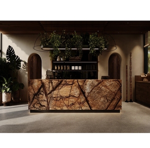 Design de restaurant de luxe, mobilier de salle à manger sur mesure de haute qualité, comptoir d'accueil pour restaurants, décoration de restaurants - Product Image 1