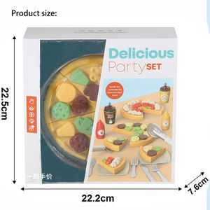 Ensemble de jeu de pizza en gros pour enfants, jouet pizza à découper avec couteau, assiettes et couverts - Product Image 5