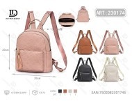 Zaino da Donna in Pelle Sintetica Microfibra Effetto Litchi con Chiusura a Cerniera per Uso Quotidiano Tutte le Stagioni - Product Image 1