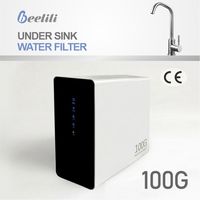 Système de filtration d'eau sous évier Beelili, petite taille, 4 étapes, 100 GPD, filtre RO PPC pour maison et bureau, purificateur d'eau sous évier.