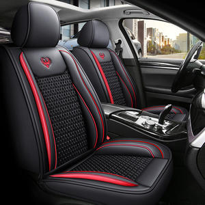 Housse siège luxe cuir couvre chaises voiture rouge housse de siège de voiture sièges ensemble complet - Product Image 5