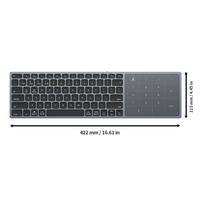 DUX DUCIS LK Pro Series Universal Dual-Mode Keyboard Nirkabel Berbahan Aluminium Alloy Dengan Panel Digital Sentuh (Hitam)