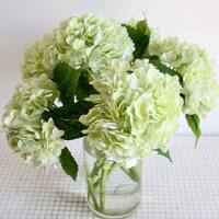 Arrangement floral artificiel haut de gamme en hortensias effet naturel, bleu, jaune, rose, fleurs d'hortensias 3D artificielles pour mariage
