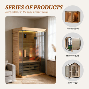 Sauna a Infrarossi e Terapia a Luce Rossa, Cabina Sauna per 2 Persone da Esterno con Riscaldamento a Legna - Product Image 4