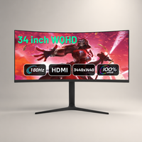 Wholesale Factory Price 34 Inch 180Hz 1ms WQHD 3440x1440p VA Panel for VGA Audio Curved 21:9 Computer Gaming Monitor