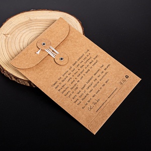 Customized Size Black logo Printing High Quality <strong>String</strong> and Button Packaging <strong>Envelope</strong> <strong>Kraft</strong> Paper <strong>Envelope</strong> with Hollow Design - Product Image 5