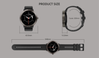 Montre connectée GPS DM76 pour homme, écran AMOLED 1,32 pouces, étanche 5ATM, tracker d'activité, moniteur de fréquence cardiaque, boussole, logo personnalisé