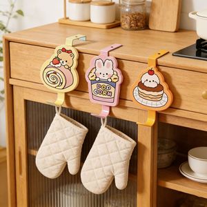 Cute Cartoon Door <b>Hooks</b> No Drilling Required Cabinet Door Clips <b>Kitchen</b> Storage Organizer <b>Hook</b> Type Single Hangar PP Material - Product Image 1