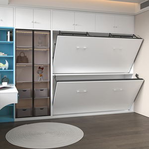 Прочная двухъярусная кровать с хранилищем для общежитий спальни школы и дома современный стальной каркас для экономии пространства двухъярусная кровать - Product Image 4