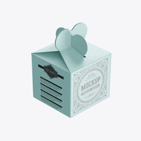 Caja de Dulces Desechable Ecológica y Creativa con Fondo Cuadrado Hueco en Forma de Mariposa, Empaque de Cartón Perlado para Aperitivos