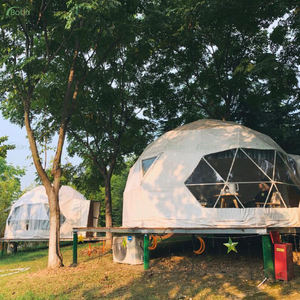 Tienda de campaña prefabricada con techo de PVC transparente de lujo, casa de cúpula geodésica para Hotel Glamping para Resorts y alojamiento - Product Image 5