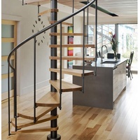 CBMMart Free Design Peinture blanche Escalier en colimaçon personnalisé Marches de bois pour maisons