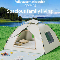 Carpa Automática para Exteriores, para 3-4 Personas, Doble o Individual, Protección Solar e Insectos, Impermeable 1000-1500mm, Lista para Usar, Tela Oxford