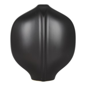 Vaso in ceramica scolpito con dettagli a righe e profilo arrotondato per l'arredamento del soggiorno e come complemento d'arredo per la casa - Product Image 1