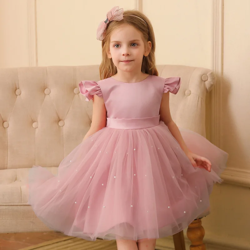 pink toddler birthday dress Bailey Boys Girls Pink Check Birthday Celebration Embroidered Party Dress 4T