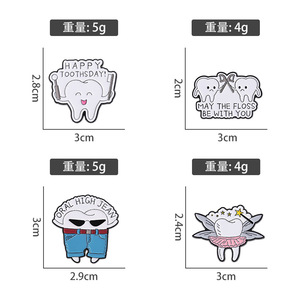 بروش أسنان لطيف من المينا لطبيب الأسنان دبوس معدني لطية صدر السترة العناية بعيادة الأسنان شارة هدية عن طريق الفم لديكور موحد - Product Image 6