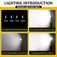 Lampu Kerja LED Isi Ulang 8000 Lumen dengan Penyangga, Lampu Kerja Nirkabel Portabel dengan 2 Lampu LED yang Dapat Disesuaikan dan Bertenaga
