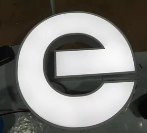 流行定制3d迷你亚克力彩绘金属字母背光户外商务标志发光二极管背光标志