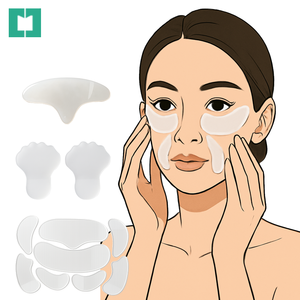 Reusable Clear Silicone Facial <b>Mask</b> Sheets Gel Moisturizing Patch Set for Home Use - Product Image 3