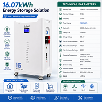 Système de Stockage d'Énergie Solaire Hybride 51.2V 314Ah WIFI CAN LiFePO4 16KWh avec Cellules de Qualité 8000 Cycles, Empilable et Sûr pour Appareils Électroménagers