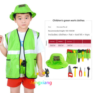 Disfraz de Cosplay de Ingeniero, Conjunto de Disfraces de Trabajo para Niños, Chaqueta de Trabajador de la Construcción con Casco, Martillo, Destornillador y Hacha - Product Image 3