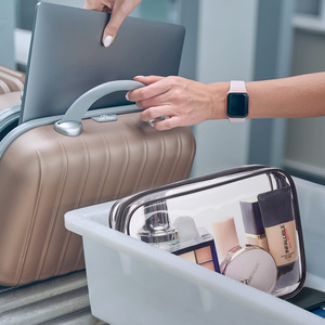 Bolsa de Cosméticos de PVC de Alta Transparencia, Organizador de Maquillaje Portátil de Viaje, Bolsa de Aseo Multifuncional Impermeable - Product Image 2