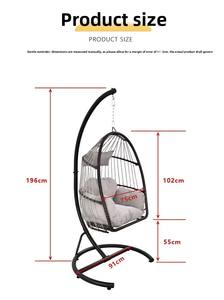 Moderno y Cómodo Sillón <span class=keywords><strong>Colgante</strong></span> Tipo Huevo para Jardín, Patio o Balcón, Muebles de Exterior, Columpio Metálico - Product Image 6