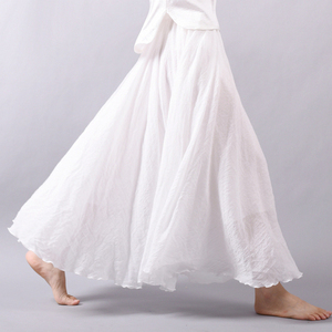 <span class=keywords><strong>Jupe</strong></span> mi-longue en coton et lin de haute qualité, taille élastique, <span class=keywords><strong>jupe</strong></span> en <span class=keywords><strong>Tulle</strong></span> plissée pour femmes - Product Image 2