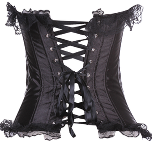 Venta Directa de Fábrica: Body Moldeador Corsé con Varillas de Satén Tallas Grandes en Negro con Cierre de Gancho y Ribete de Encaje, Talla XS, Faja Reductora para Adultos - Product Image 3